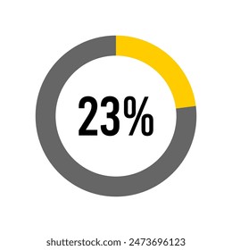 23% Prozent Diagrammmeter von Ready-to-Use für Webdesign, Benutzeroberfläche oder Infografik -