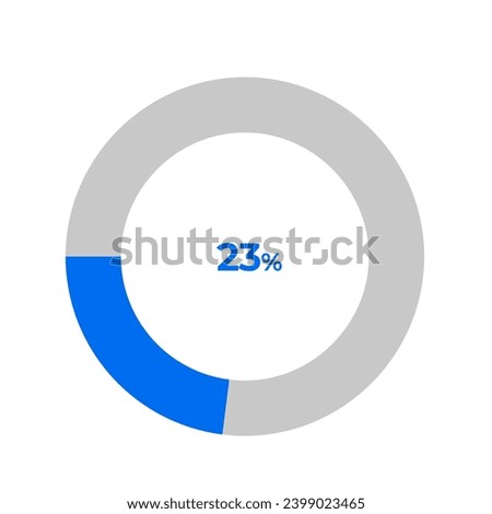 23 percent pie chart outline stroke vector illustration eps 