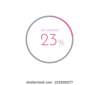 23 percentage uploading, pie chart for Your documents, reports, 23% circle percentage diagrams for infographics