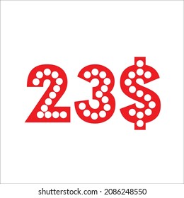 23$ promotion sale for website, internet ads, social media.Big sale and super sale coupon code dollar 50$ discount gift voucher coupon summer offer ends weekend