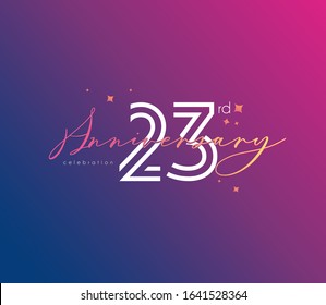 23 rd Anniversary celebration logo, Icon template Vector.
