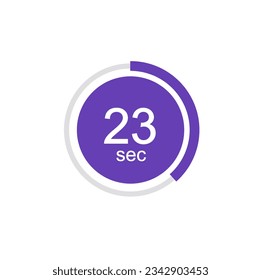 23 seconds timers Clocks, Timer 23 sec vector illustration