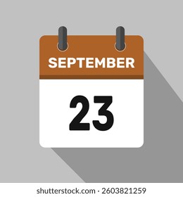 23 september calendar icon vector design month illustration