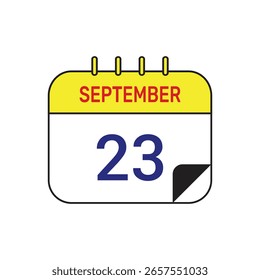 23 september calendar icon vector illustration design