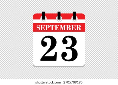 23 de septiembre Vector de ícono de calendario, 23 dat23 ícono de calendario, ícono de calendario de Vector.