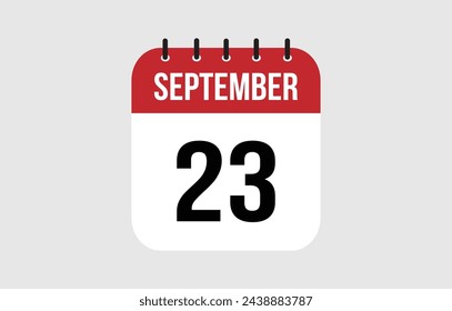 23 September Calendar. September Calendar Vector Illustration.