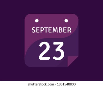 23 September, September 23 icon Single Day Calendar Vector illustration 