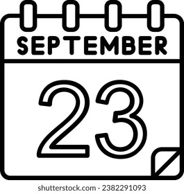 23 September Line Vector Icon Design