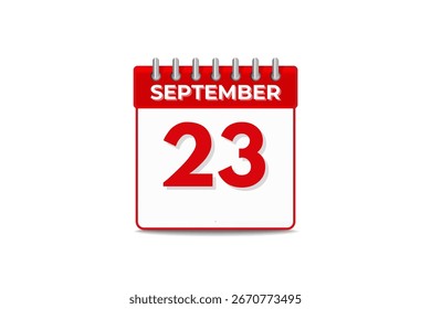 23. September Monat einzelne Tag Vektor, Illustration, Kalender mit schwarz-weißer Farbe Hintergrund Kalender Symbol vom 23. September