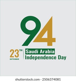 23 September. Saudi Arabia Happy Independence Day greeting card. Vector illustration