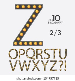 2-3 Set of Black Broadway Vector Alphabet O-Z Editable