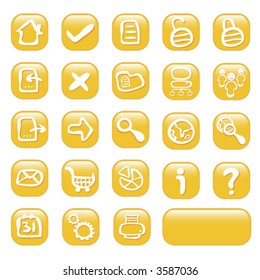 23 shiny orange web icons (vector) - illustrated web buttons icons
