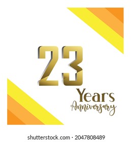 23 th anniversary event party. Vector illustration. numbers template for Celebrating.