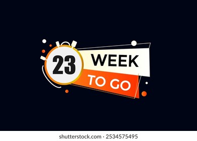 23 week to go, icon, stile, timer, countdown, clock, time,  background, template, 23 week to go countdown, sticker, left banner, business, sale, label button
