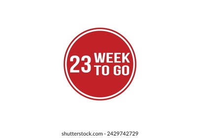 23 week to go red banner design vector illustration