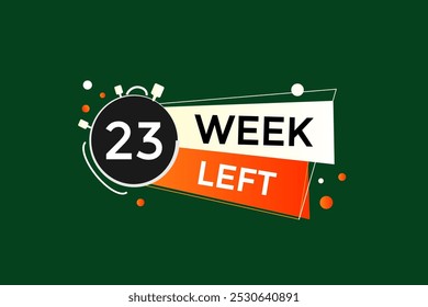 23 semana izquierda, icono, stile, temporizador, cuenta regresiva, reloj, tiempo, fondo, Plantilla, 23 semana izquierda cuenta regresiva, pegatina, Anuncio izquierdo, negocio, venta, Botón de la etiqueta
