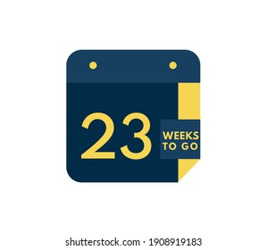 23 semanas para ir icono del calendario sobre fondo blanco