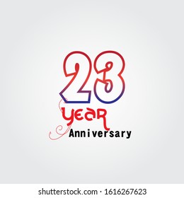 23 year anniversary celebration logotype, vector design for celebration, invitation card, and greeting