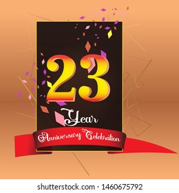23 Year Anniversary Celebration Vector Template Design Illustration