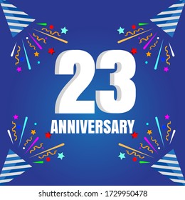 23 year anniversary celebration, vector design for celebrations, invitation cards and greeting cards