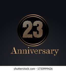 23 años de celebración, diseño vectorial para celebraciones, tarjetas de invitación y tarjetas de felicitación