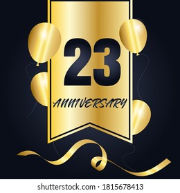 23 year anniversary celebration, vector design for celebrations, invitation cards and greeting cards