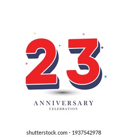 23 Year Anniversary Celebration Vector Template Design Illustration