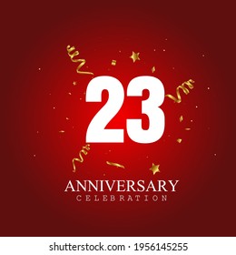 23 años de celebración, diseño vectorial para celebraciones, tarjetas de invitación y tarjetas de felicitación