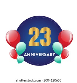 23 años de celebración, diseño vectorial para celebraciones, tarjetas de invitación y tarjetas de felicitación