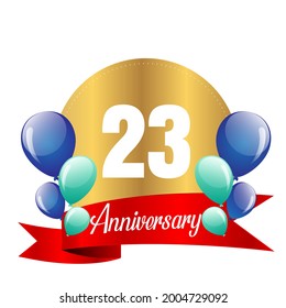 23 year anniversary celebration, vector design for celebrations, invitation cards and greeting cards