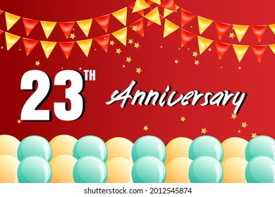 23 year anniversary celebration, vector design for celebrations, invitation cards and greeting cards