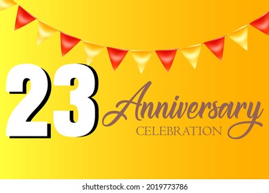 23 year anniversary celebration, vector design for celebrations, invitation cards and greeting cards