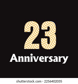23 year anniversary celebration, vector design for celebrations, invitation cards and greeting cards