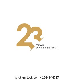 23 Year Anniversary Vector Template Design Illustration