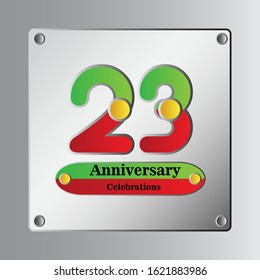 23 Year Anniversary Vector Template Design Illustration