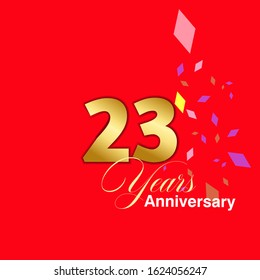 23 Year Anniversary Vector Template Design Illustration