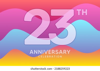 23 Year Anniversary Vector Template Design Illustration