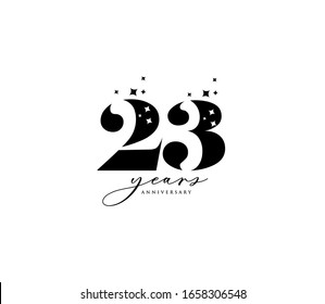 23 years anniversary or birthday celebration design template Vector.