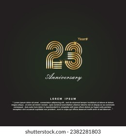 23 years anniversary celebration 3d vector template design illustration