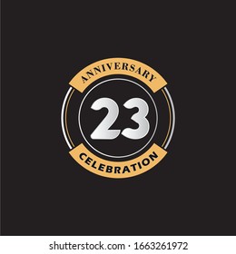 Diseño de plantillas vectoriales para el logotipo de celebración de 23 años 