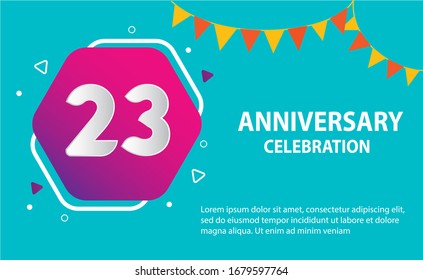 23 years anniversary celebration logo vector template design