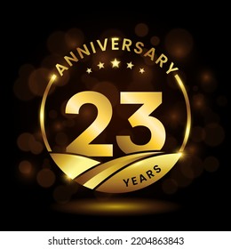 23 years anniversary, Anniversary celebration logo design. vector template illustration