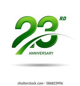 23 Years Anniversary. Celebration Logo Design