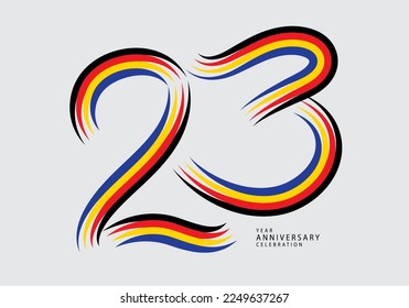 23 years anniversary celebration logotype colorful line vector, 23th birthday logo, 23 number, Banner template, vector design template elements for invitation card and poster. number design vector