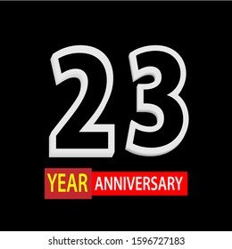 23 Years Anniversary Celebration Vector Template Design Illustration