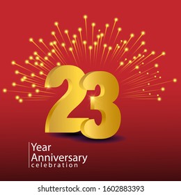 23 Years Anniversary Celebration Vector Template Design Illustration