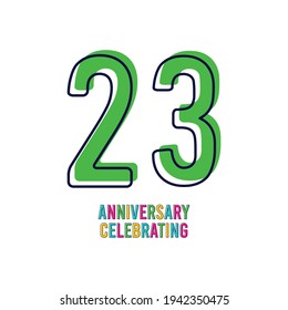 23 Years Anniversary Celebration Vector Template Design Illustration