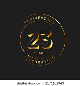 23 Years Anniversary Celebration, Vector Design Illustration Template