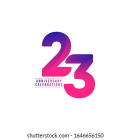 23 Years Anniversary Celebrations Vector Template Design Illustration