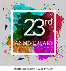 23 years anniversary design template Vector and illustration, color collaboration for greeting cards